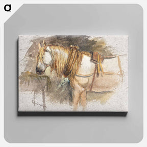 アートパネル-Study of a Horse, Brittany - サミュエル コールマン Canvas.