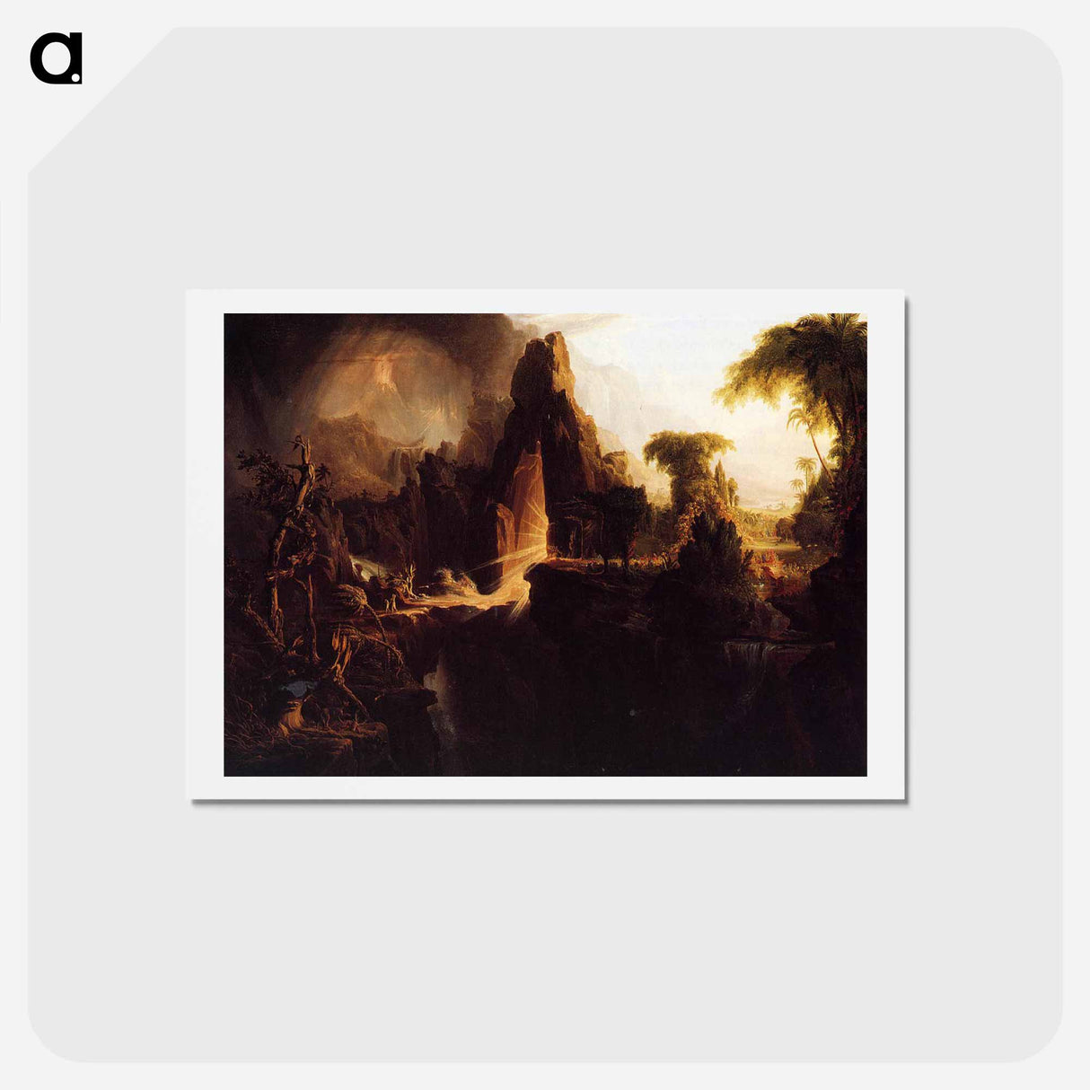 アートポストカード-Expulsion from the Garden of Eden - トーマス コール Postcard.
