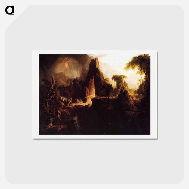 アートポストカード-Expulsion from the Garden of Eden - トーマス コール Postcard.