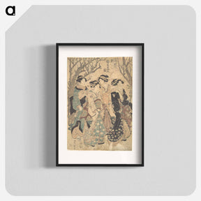 アートポスター-Four Women Passing a Group of Trees
 - 歌川 豊国 Poster.