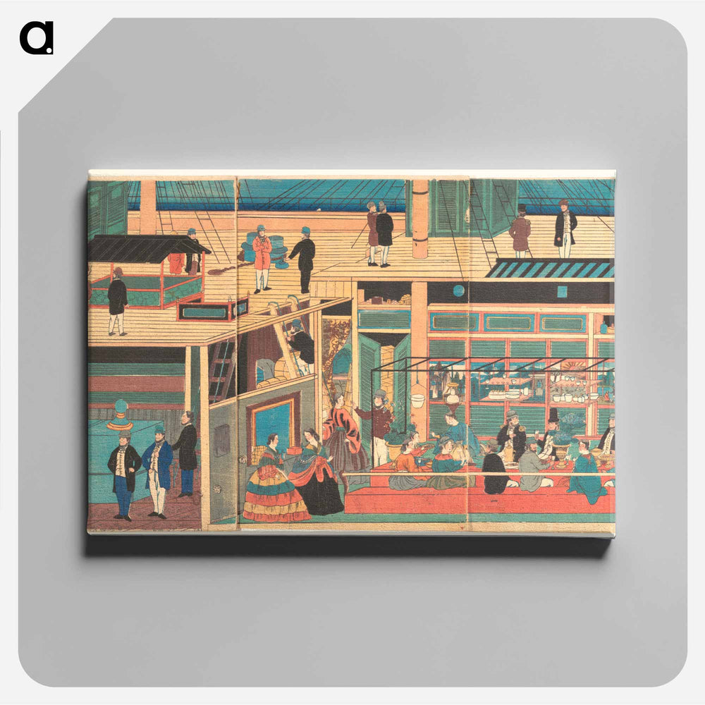 Interior of an American Steamship - 歌川よしかず Canvas.