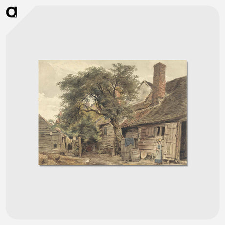 アートポストカード-Backyard of a Cottage - ウィリアム ヘンリー ハント Postcard.