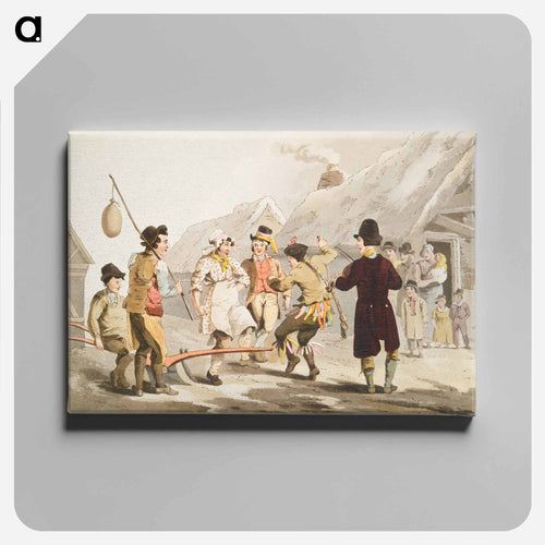 Illustration of the fool plough - 19世紀のヨークシャー Canvas.