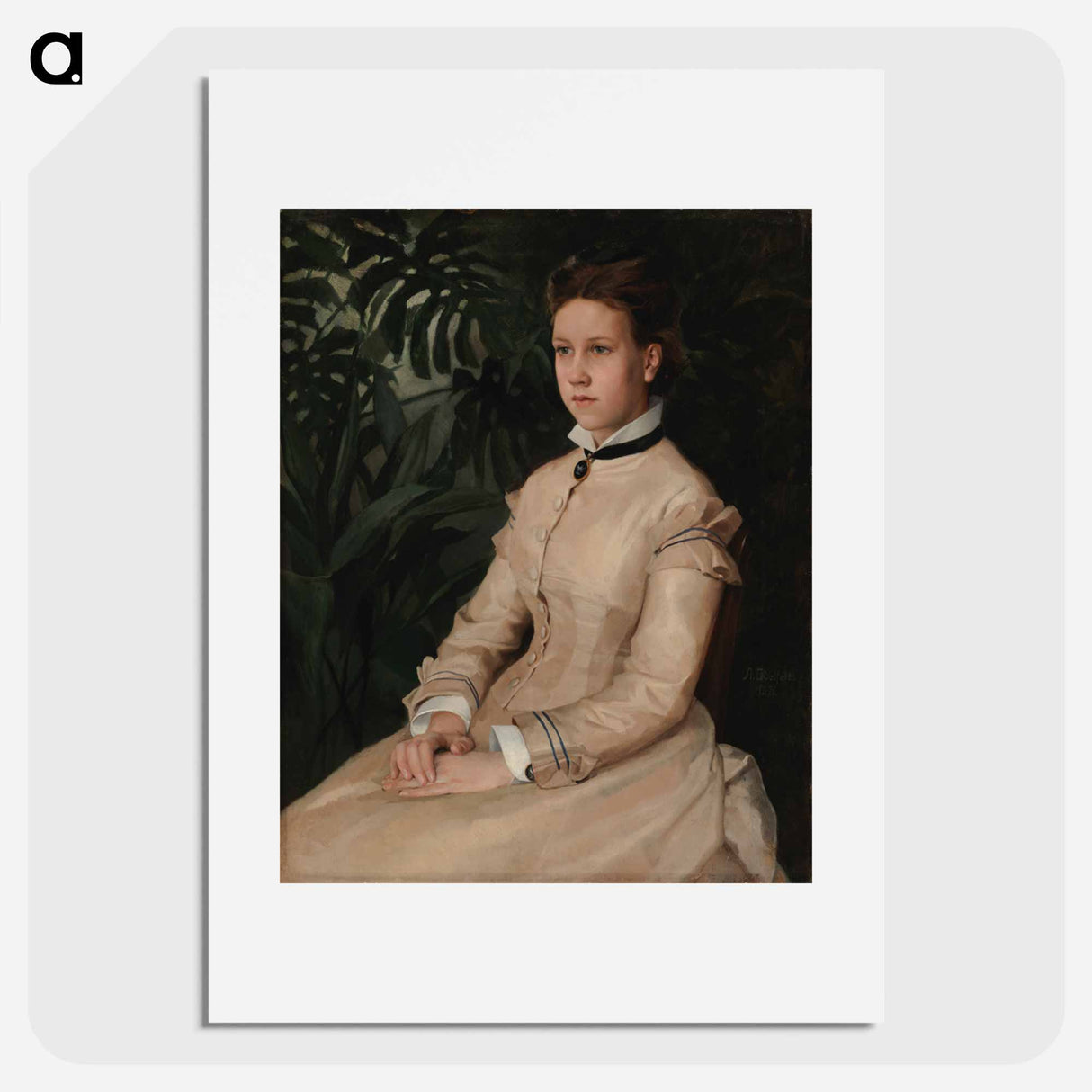 Portrait of the artist's sister ellen edelfelt - アルバート エーデルフェルト Poster.