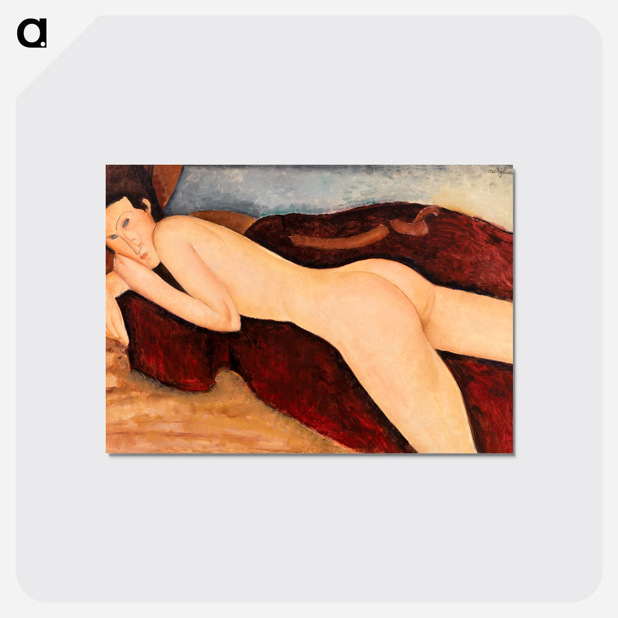 Reclining Nude from the Back - アメデオ モディリアーニ Postcard.