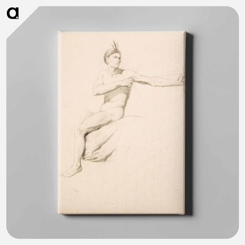 Jousi mukanaan ratsastava alaston mies - アンダース エクマン Canvas.