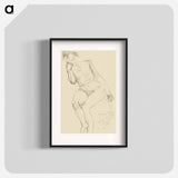 Seated Female Nude Leaning to the Left - Auguste Rodin Poster.