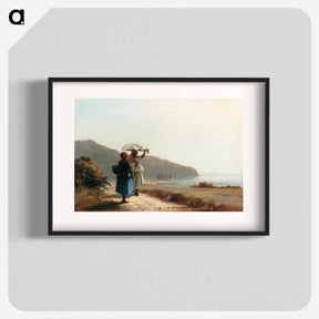 アートポスター-Two Women Chatting by the Sea - カミーユ ピサロ Poster.