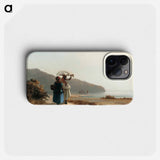 Two Women Chatting by the Sea - Camille Pissarro Phone Case.