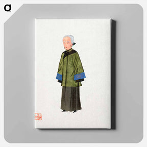 アートパネル-Chinese Lady in Green Gown Costume Illustration
 - 中国の衣装 Canvas.