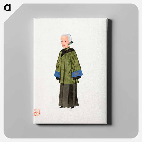 アートパネル-Chinese Lady in Green Gown Costume Illustration
 - 中国の衣装 Canvas.