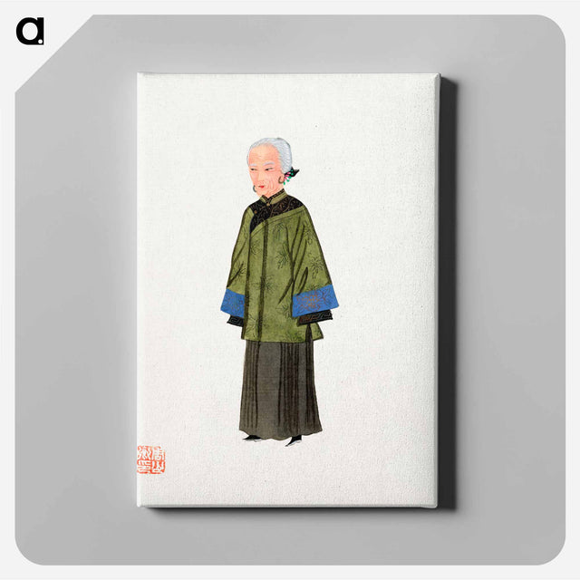 アートパネル-Chinese Lady in Green Gown Costume Illustration
 - 中国の衣装 Canvas.