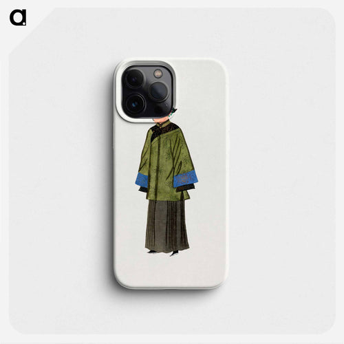 Chinese Lady in Green Gown Costume Illustration
 - 中国の衣装 Phone Case.