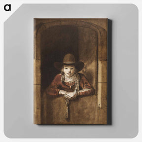 アートパネル-Boy Leaning on a Half Door
 - コルネリス プロース ファン アムステル Canvas.
