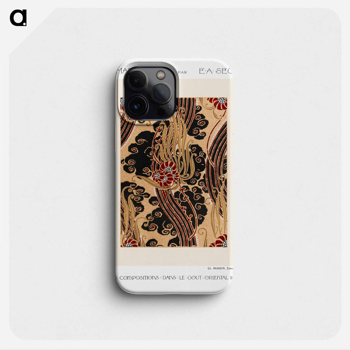 Flower pattern Art Deco stencil print in oriental style - E.A.セギー Phone Case.