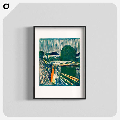 アートポスター-The Girls on the Bridge - エドヴァルド ムンク Poster.