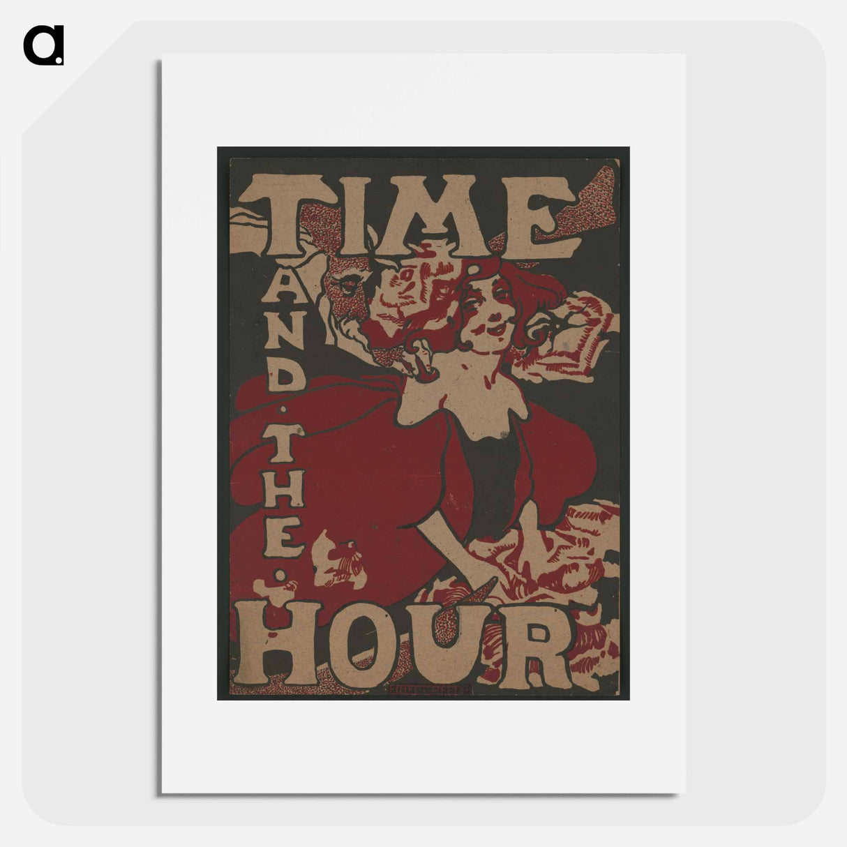 Father Time with a young woman - Ethel Reed Poster.