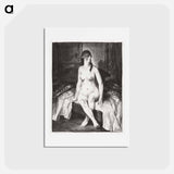 アートポストカード-Evening, nude on bed - ジョージ ベローズ Postcard.