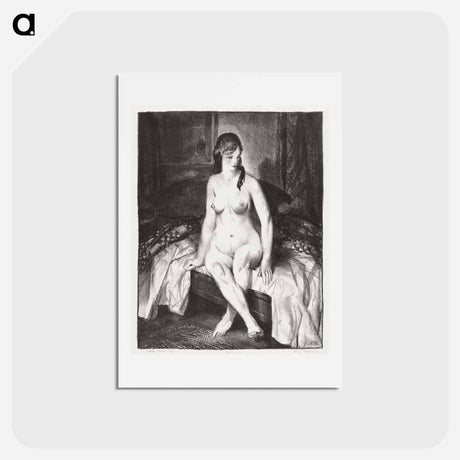 アートポストカード-Evening, nude on bed - ジョージ ベローズ Postcard.