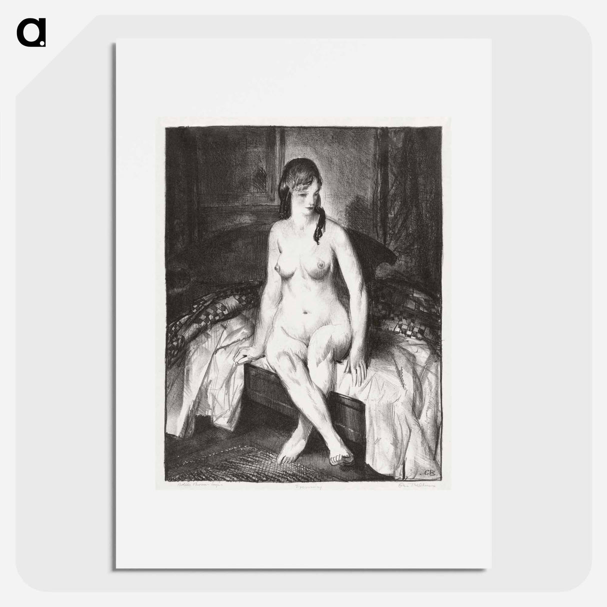 Evening, nude on bed - George Bellows Poster.