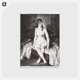 アートポストカード-Evening, nude on bed - ジョージ ベローズ Postcard.