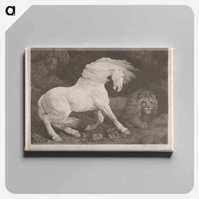 アートパネル-A Horse Affrighted at a Lion
 - ジョージ スタッブス Canvas.