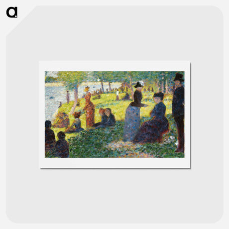 アートポストカード-Oil Sketch for “La Grande Jatte” - ジョルジュ スーラ Postcard.