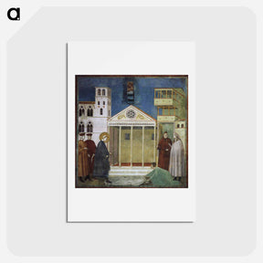 アートポストカード-St. Francis Honoured by a Simple Man - ジョット ディ ボンドーネ Postcard.
