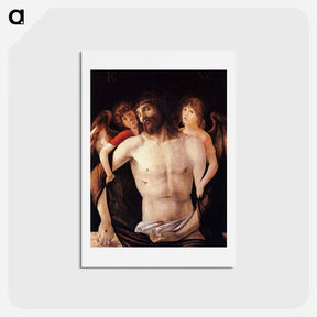 アートポストカード-The Dead Christ Supported by Two Angels - ジョヴァンニ ベッリーニ Postcard.
