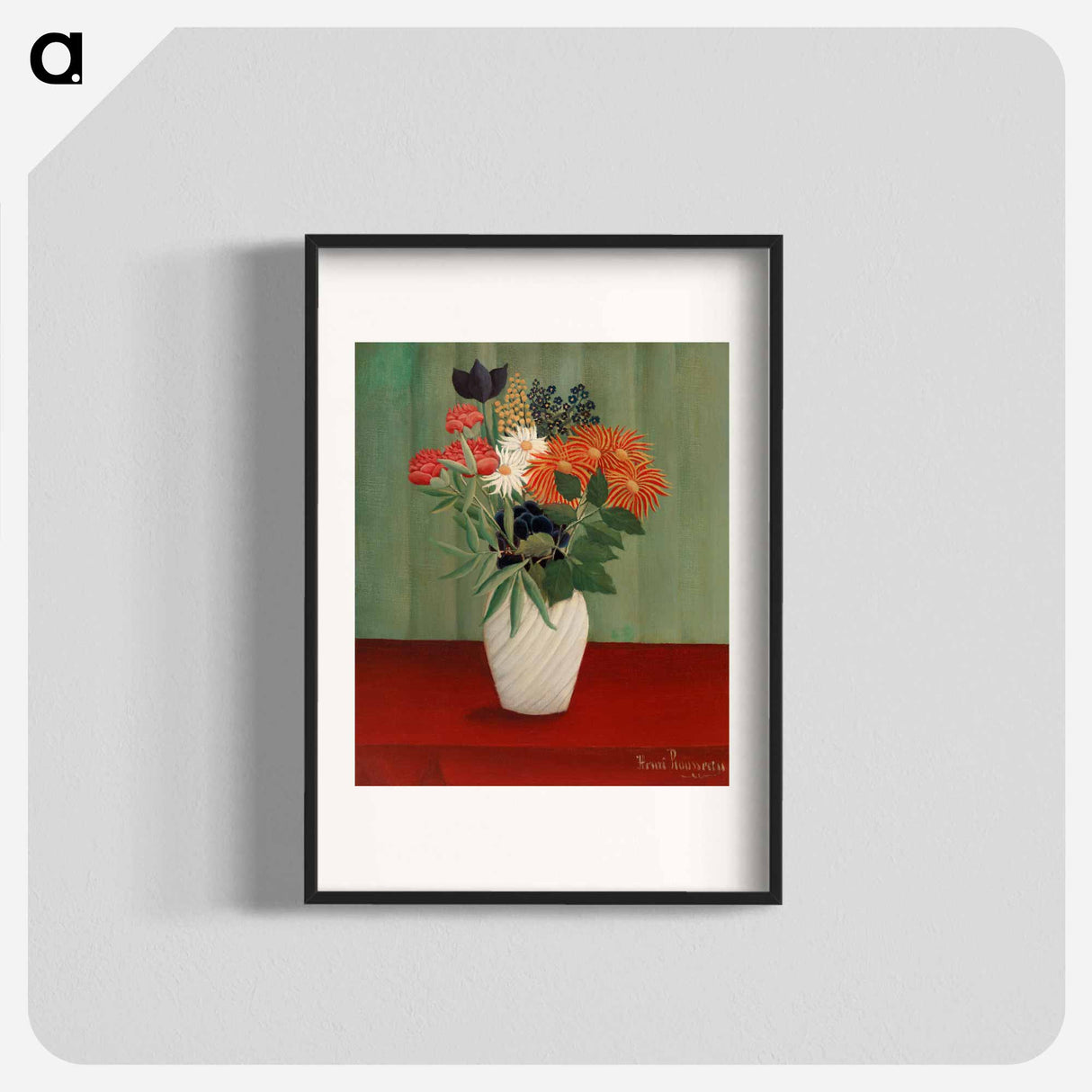 Bouquet of Flowers with China Asters and Tokyos - Henri Rousseau Poster.