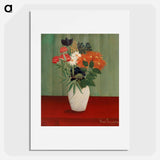 Bouquet of Flowers with China Asters and Tokyos - Henri Rousseau Poster.