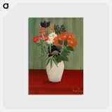 アートポストカード-Bouquet of Flowers with China Asters and Tokyos - アンリ ルソー Postcard.