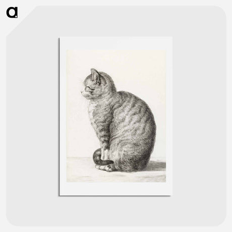 アートポストカード-Sitting cat - ジャン ベルナール Postcard.