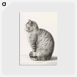 アートポストカード-Sitting cat - ジャン ベルナール Postcard.