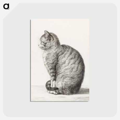 アートポストカード-Sitting cat - ジャン ベルナール Postcard.
