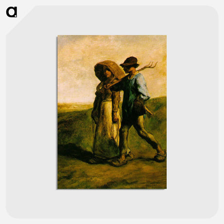 アートポストカード-Going to Work - ジャン フランソワ ミレー Postcard.