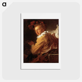 アートポストカード-Portrait of Monsieur de la Breteche, brother of the Abbot of Saint Non - ジャン オノレ フラゴナール Postcard.