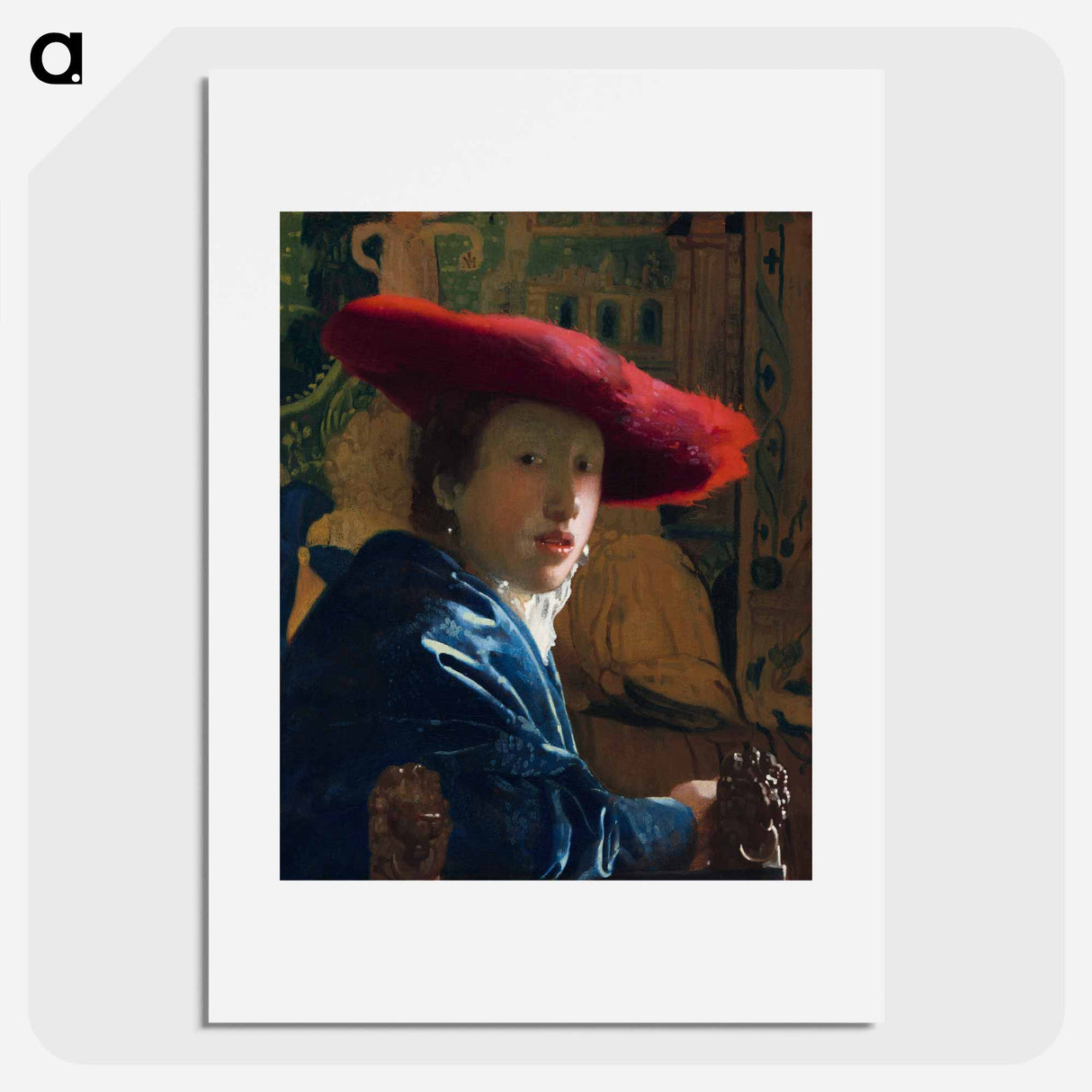 Girl with the Red Hat - Johannes Vermeer Poster.