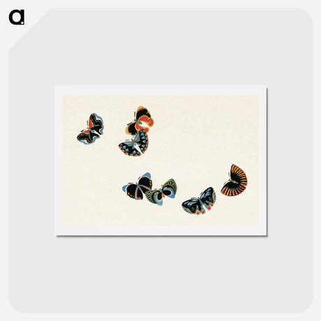 アートポストカード-One Thousand Butterflies - 神坂 雪佳 Postcard.