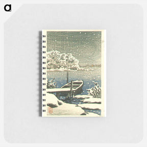 アートメモ帳-Boat on a Snowy Day - 川瀬 巴水 Memo.