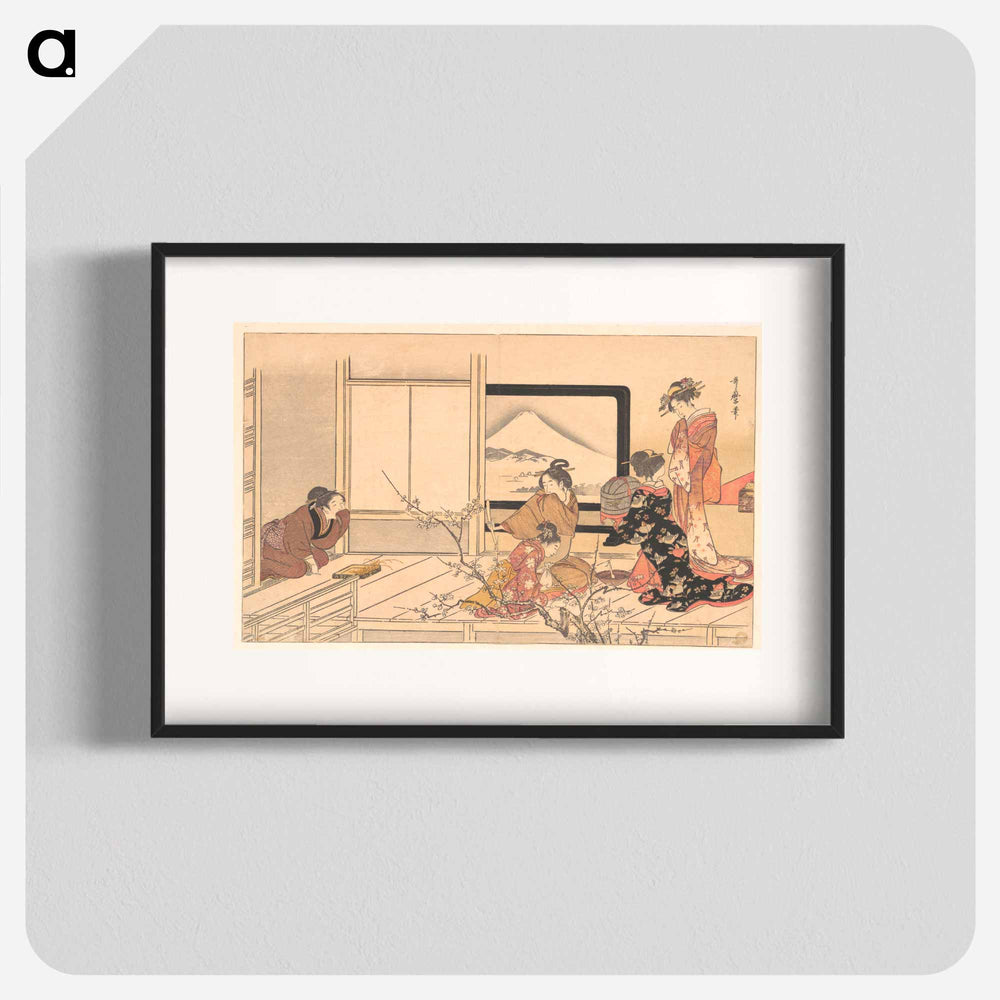 Preparing Food for the Warbler - 喜多川 歌麿 Poster.