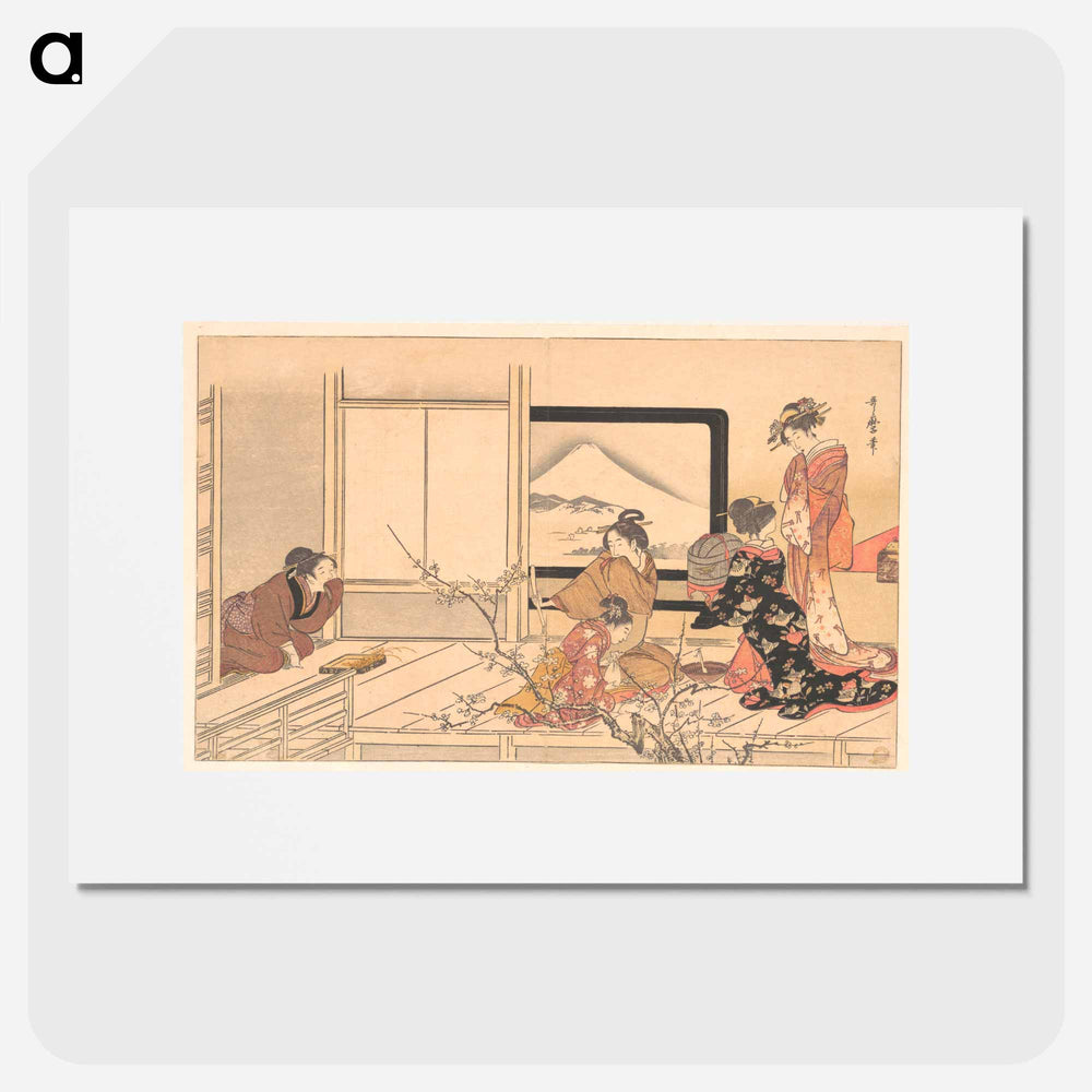 Preparing Food for the Warbler - 喜多川 歌麿 Poster.