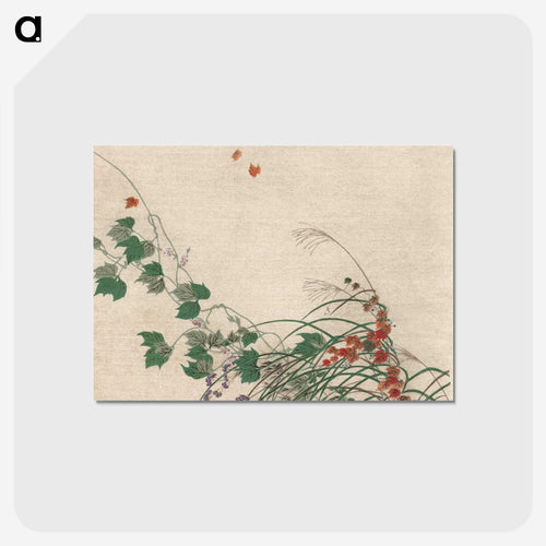秋 - 月岡 耕漁 Postcard.