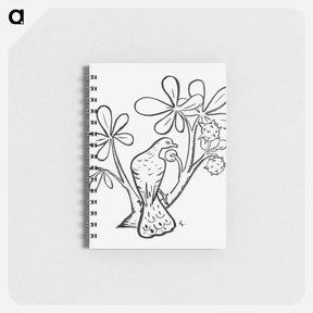 アートメモ帳-Pigeon on a branch of a chestnut tree - レオ ヘステル Memo.