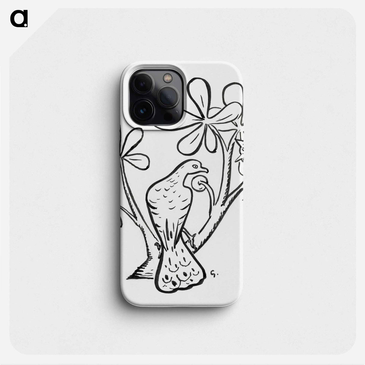 Pigeon on a branch of a chestnut tree - Leo Gerstel Phone Case.