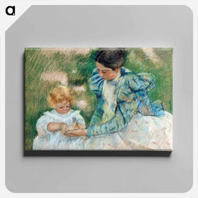 アートパネル-Mother Playing with Child - メアリー カサット Canvas.