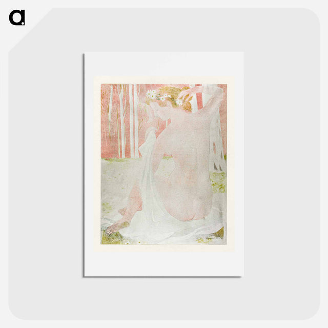 アートポストカード-Nymph Crowned with Daisies - モーリス ドニ Postcard.