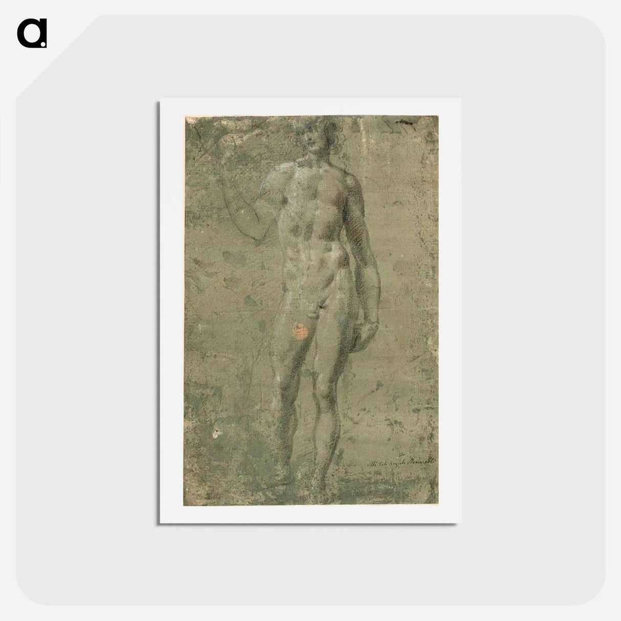 アートポストカード-Bacchus - ミケランジェロ ブオナローティ Postcard.