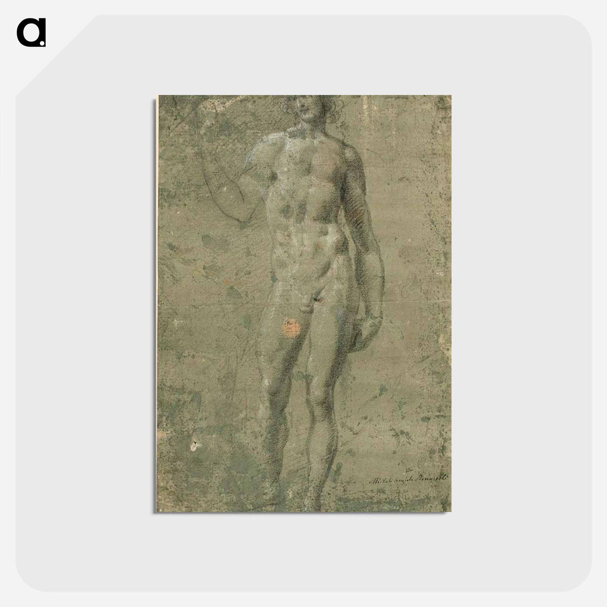 アートポストカード-Bacchus - ミケランジェロ ブオナローティ Postcard.
