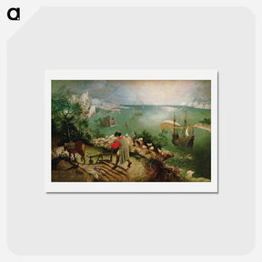 アートポストカード-Landscape with the Fall of Icarus - ピーター ブリューゲル Postcard.